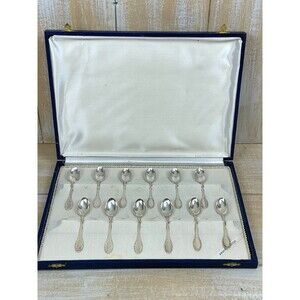 Argento 800/000 Silver Demi-Tasse Spoon Set of 12 In Display Box .11 kg